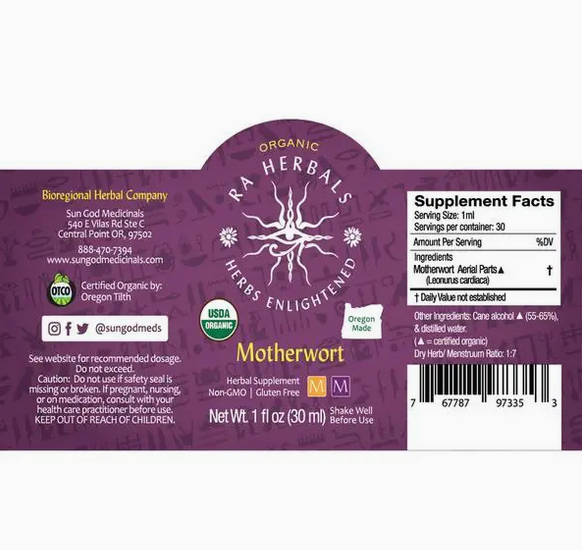 Organiese Motherwort Tinktuur 1oz