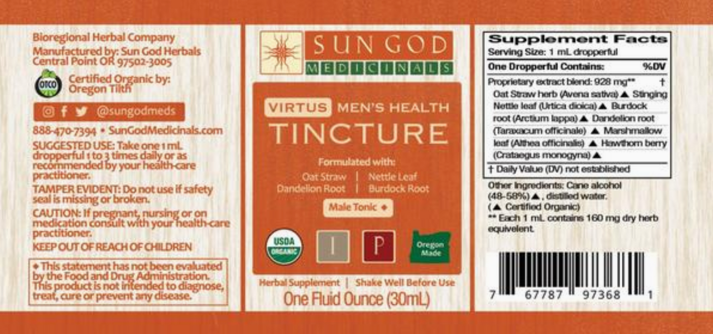 Organic Virtus Men's Health Tincture 1oz