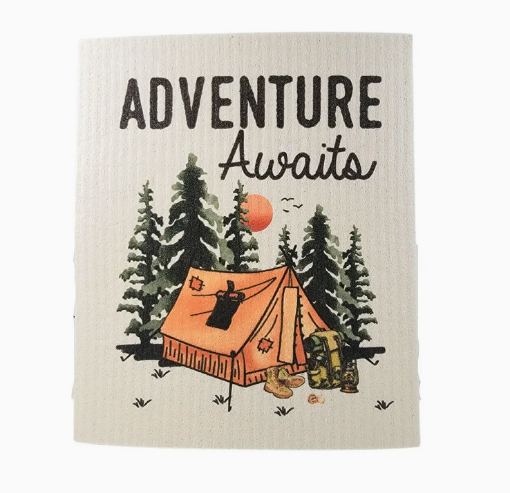 Adventure Awaits Swedish Dishcloth - Summer Dish Cloth
