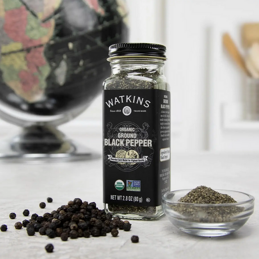 Pimienta negra molida orgánica, 2,8 oz