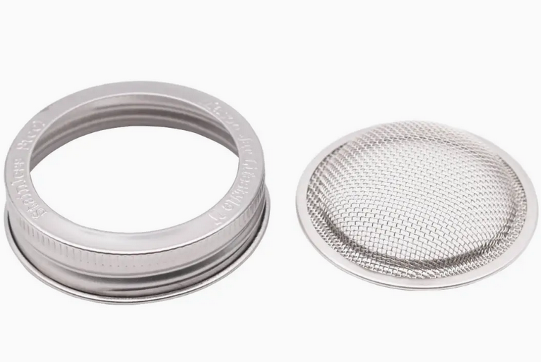 Curved Rust Proof Sprouting Lid and Band For Mason Jars - WM