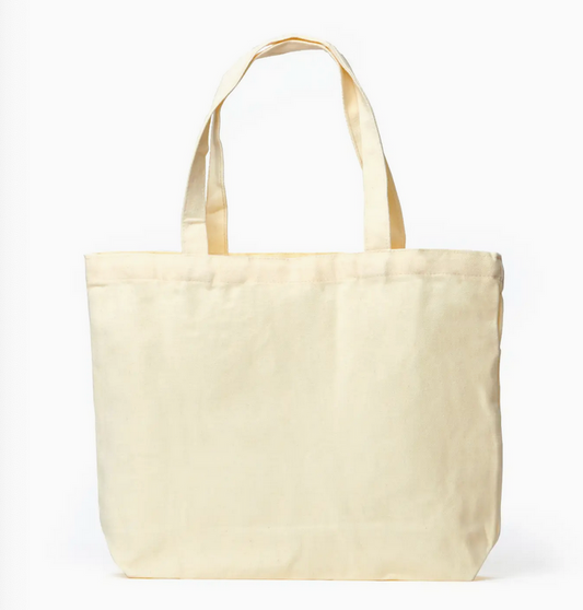 Cotton Grocery Tote Bag (New + No Interior Pockets)