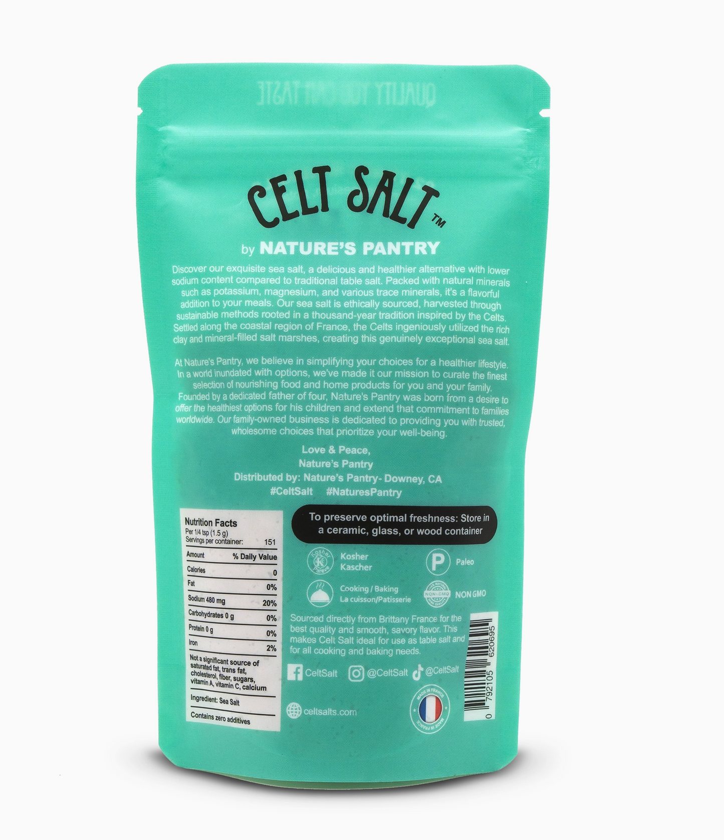 Celtic Sea Salt, Coarse Light Grey 1/2 lb(8oz)