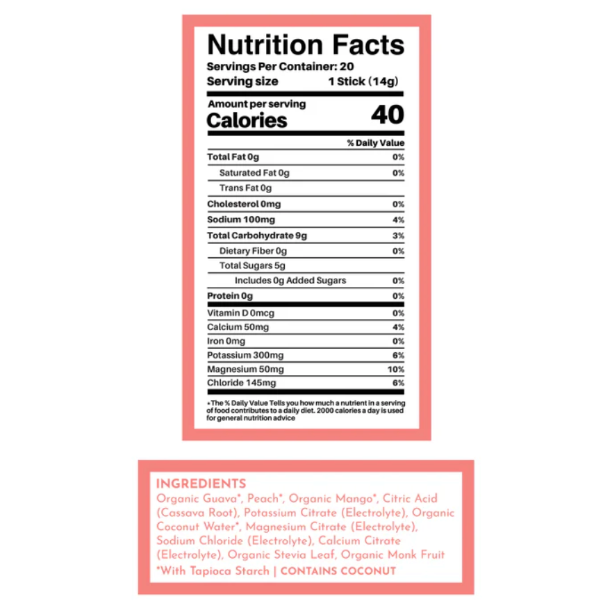 Electrolytes - Guava Mango - Single Serving Packs (20)