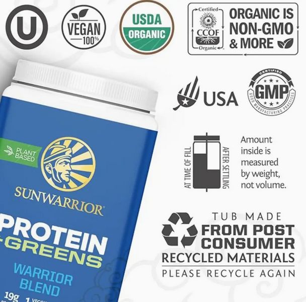 Warrior Blend + Greens Vanilla - Vegan Pea Protein Powder