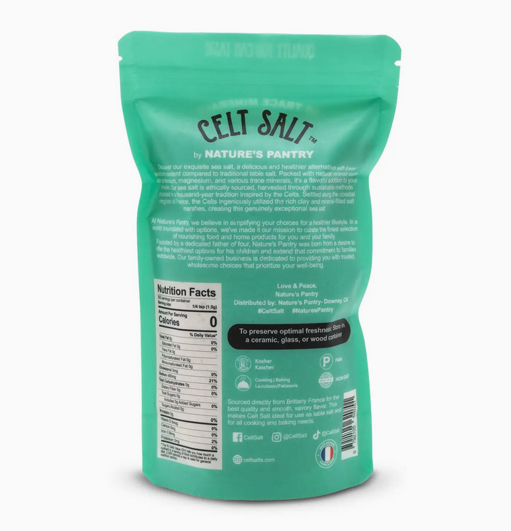 Celtic Sea Salt, Coarse Light Grey- 1 lb(16 oz) Resealable Bag