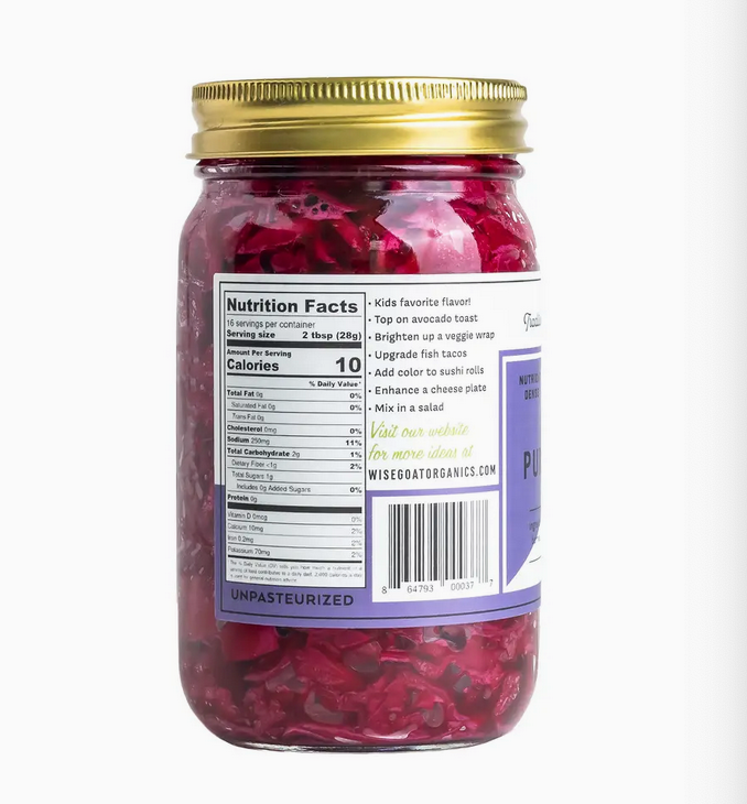 Organic Purple Cabbage Kraut - Pickled Vegetables