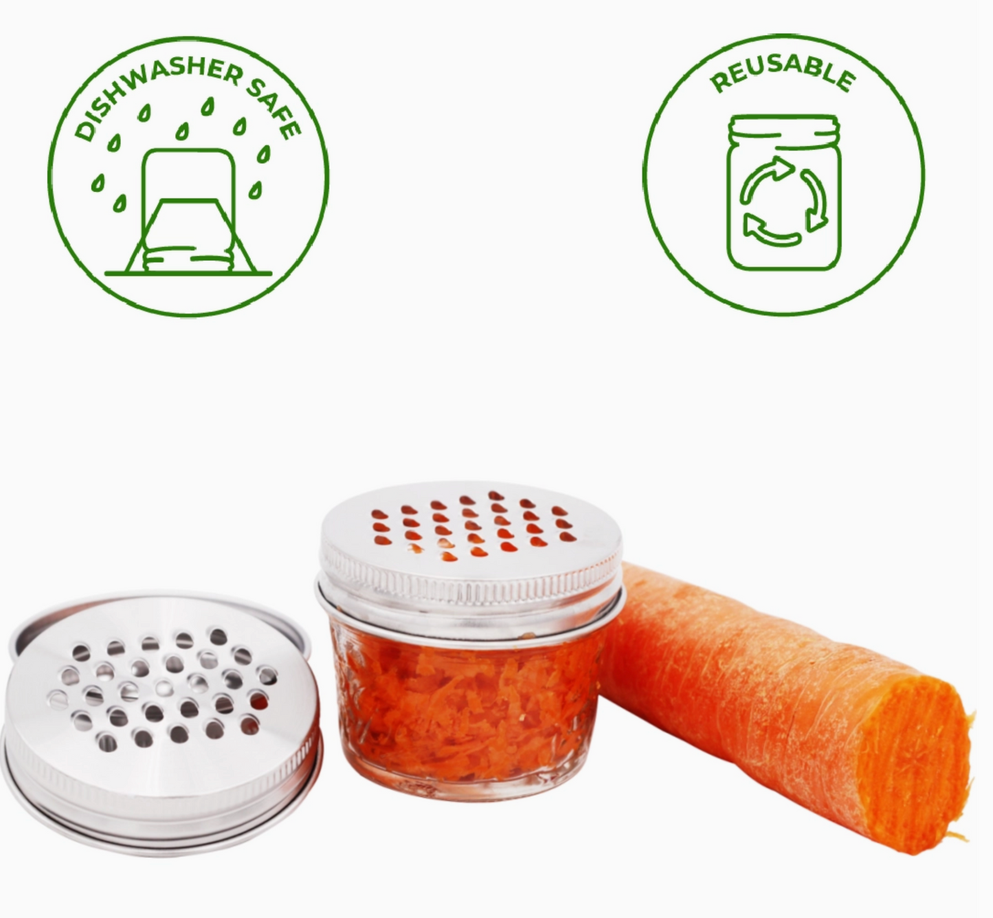 Grater / Shredder Lid For Mason Jars