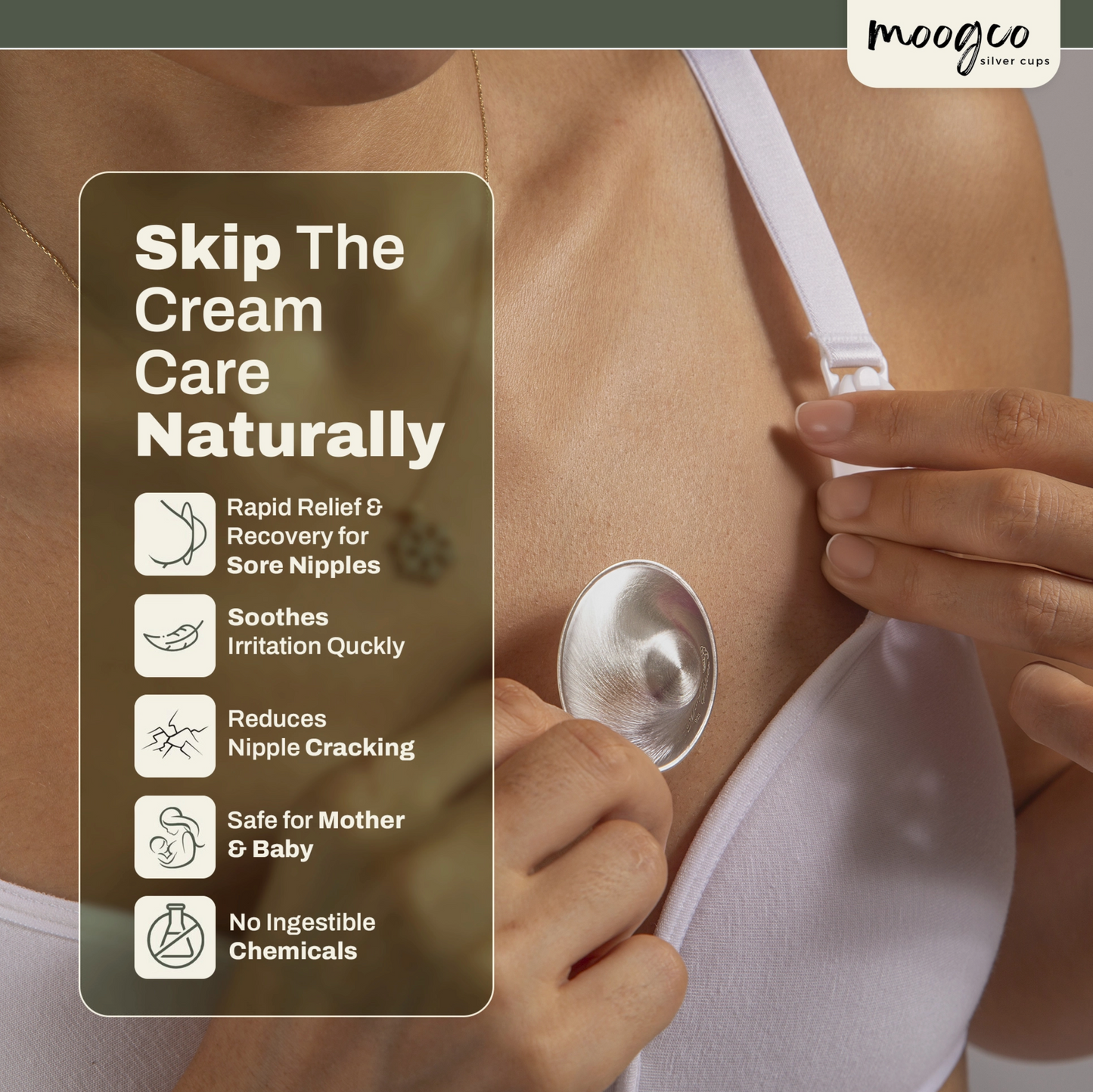 MOOGCO Silver Nursing Cups 925k Silver