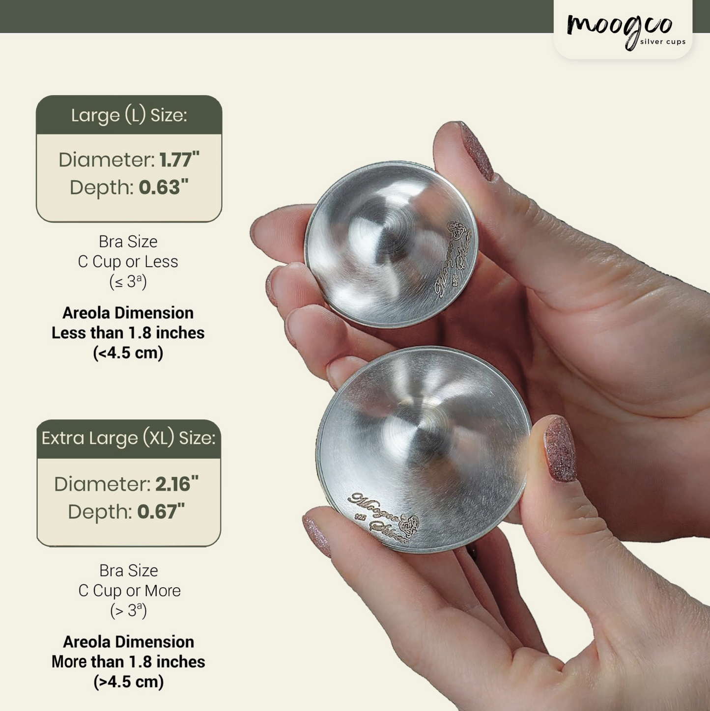 MOOGCO Silver Nursing Cups 925k Silver