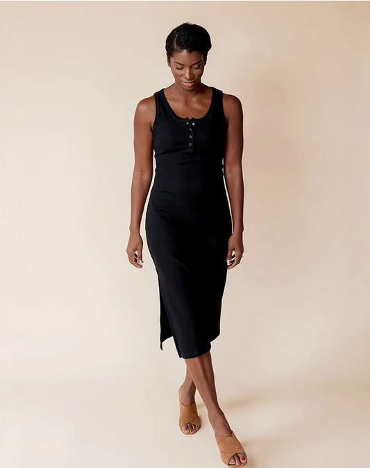 Organic Cotton Ribbed Knit Tank Dress