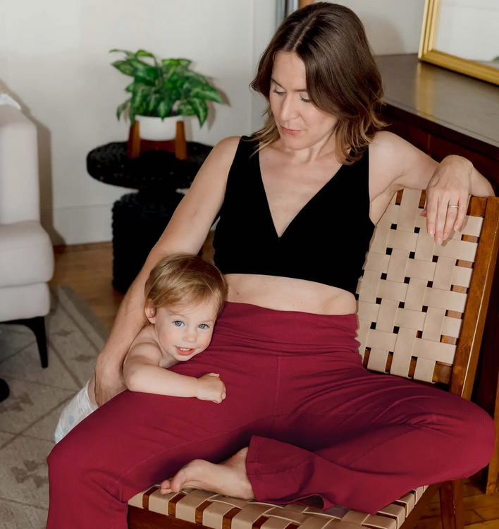 Cross-Front Pull-Over Nursing & Maternity Bralette - Flower Child