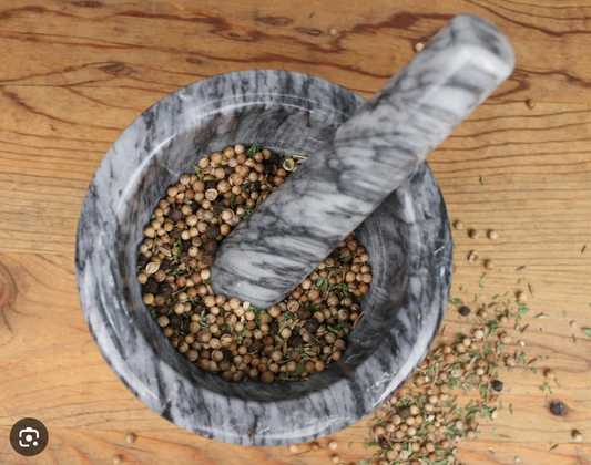 Natural Marble Mortar and Pestle