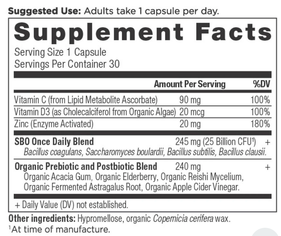 SBO Probiotics Immune Once Daily