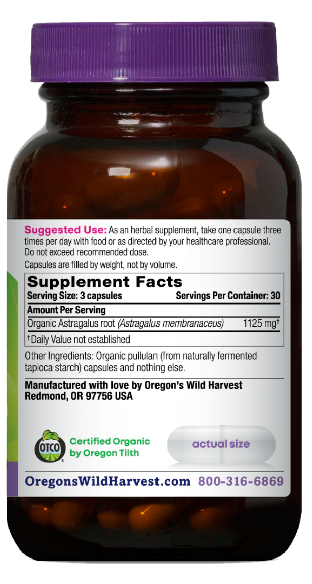 Astragalus Capsules - Long Term Immune Support