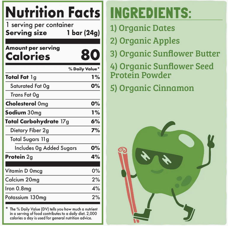 Skout Organic Apple Pie Kids Snack Bar | Nut-Free