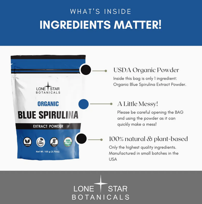 Organic Blue Spirulina Extract Powder -- 1.06 oz