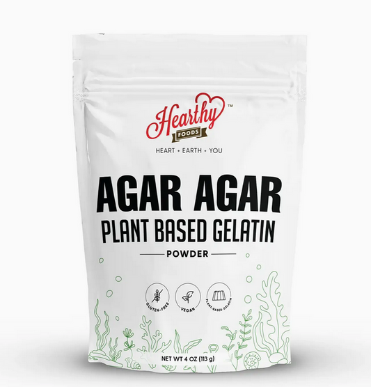Hearthy Foods Agar Agar Powder (4oz) Vegan Gelatin Substitute