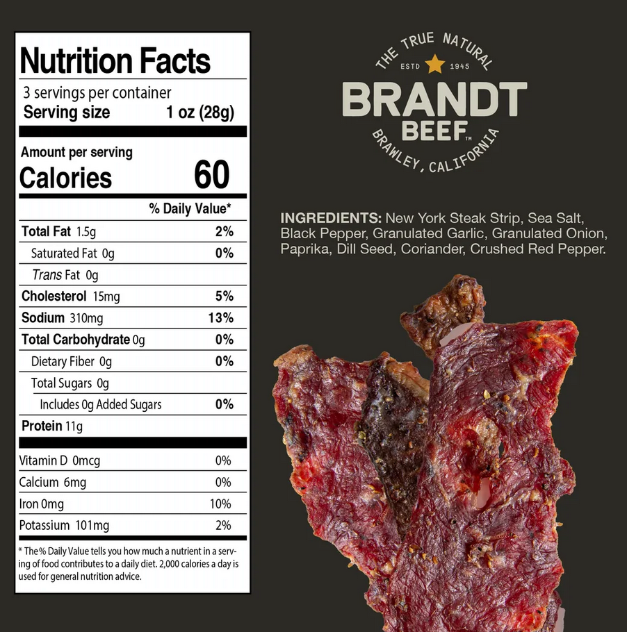 Brandt Beef Jerky - 3oz New York Steak (Classic Seasoning)