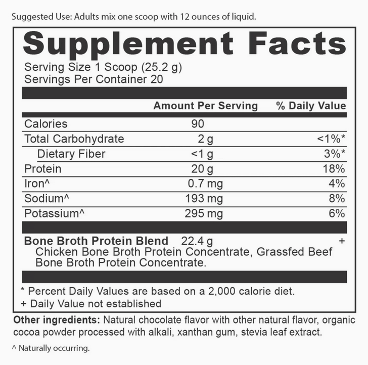 Bone Broth Protein Powder - Chocolate - 20 Servings