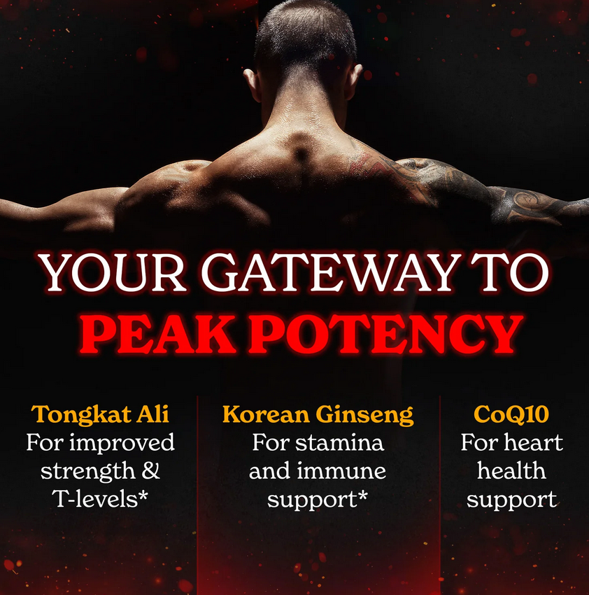 Tongkat Ali Capsules | Ginseng, Ashwagandha & CoQ10 | Helps with Energy, Stamina & Overall Vitality