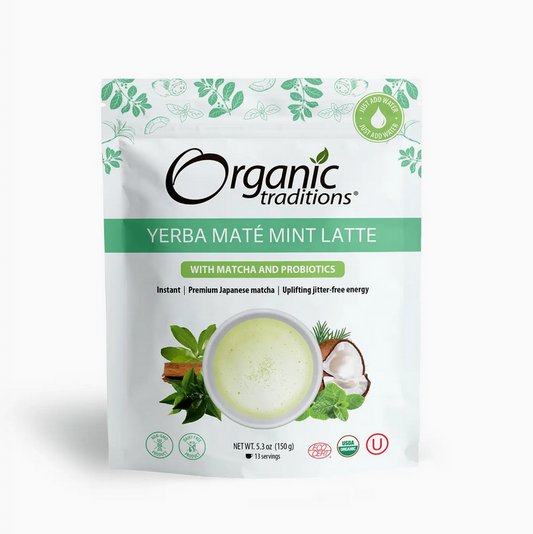 Yerba Mate Mint Latte with Matcha and Probiotics