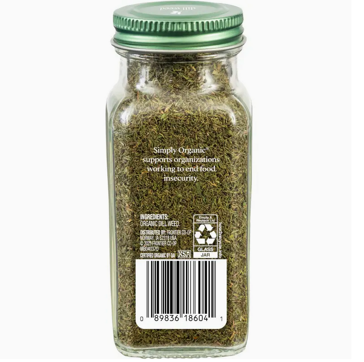 Pure Dried Dill Weed, Certified Organic, Kosher, 0.81 oz