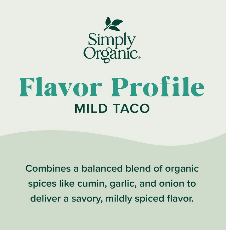Simply Organic Mild Taco Seasoning, Certified Organic