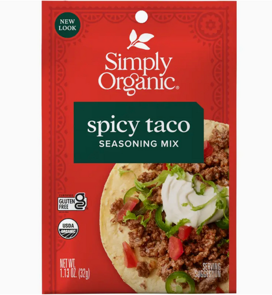 Spicy Taco Seasoning Mix, Certified Organic, Vegan, 1.13 oz
