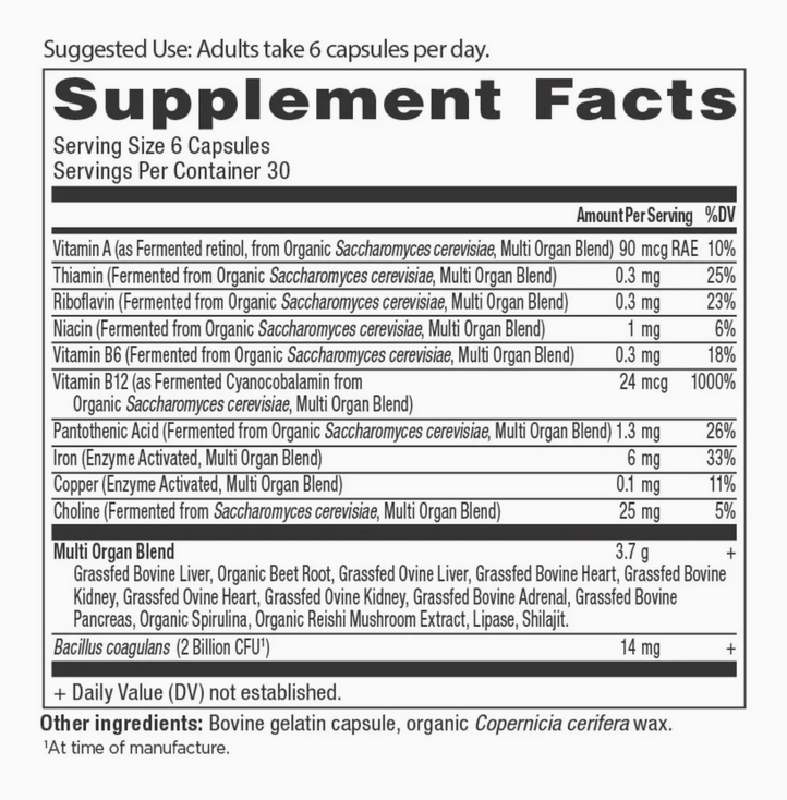 Organs Blend with Grass-Fed Liver, Heart and Kidney - Ancient Glandulars