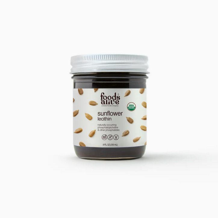 Sunflower Lecithin - Cold-Pressed, Organic Glass Jar