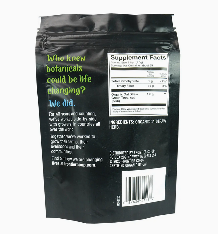 Green Oatstraw Tops, Organic Herbal Supplement