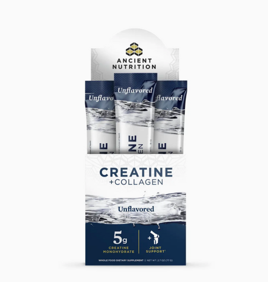 Creatine + Collagen Stick Packs | Powder Unflavored (14 Servings)
