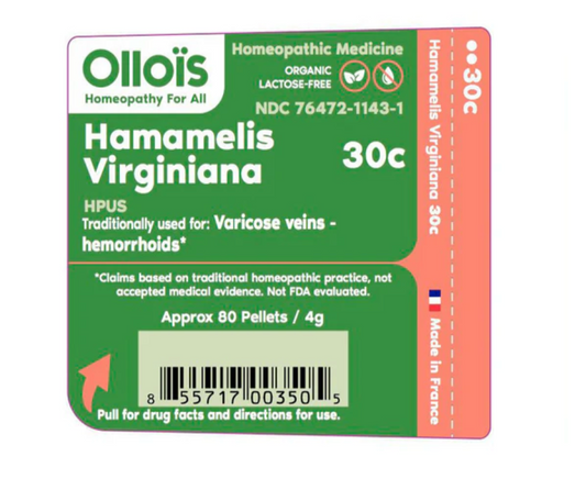 Hamamelis Virginiana 30C Vegan Organic; 80 Pellets Traditionally used for Varicose veins - hemorrhoids.