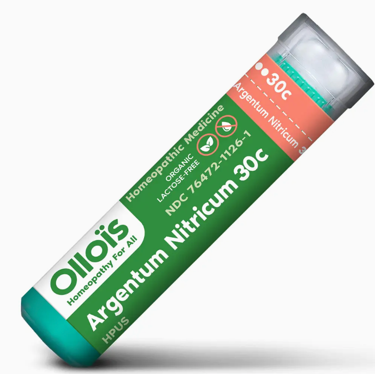 Argentum Nitricum 30C Vegan Organic Kosher, 80 Pellets Traditionnally used for nervous anticipation with occasional heartburn - stage fright.