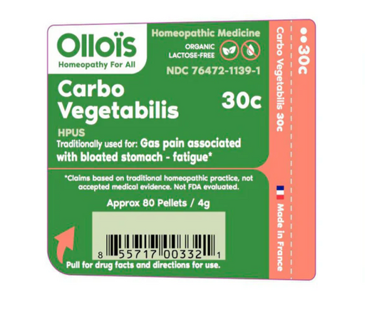 Carbo Vegetabilis Traditionnally used for gas pain associated with bloat stomach - Fatigue.