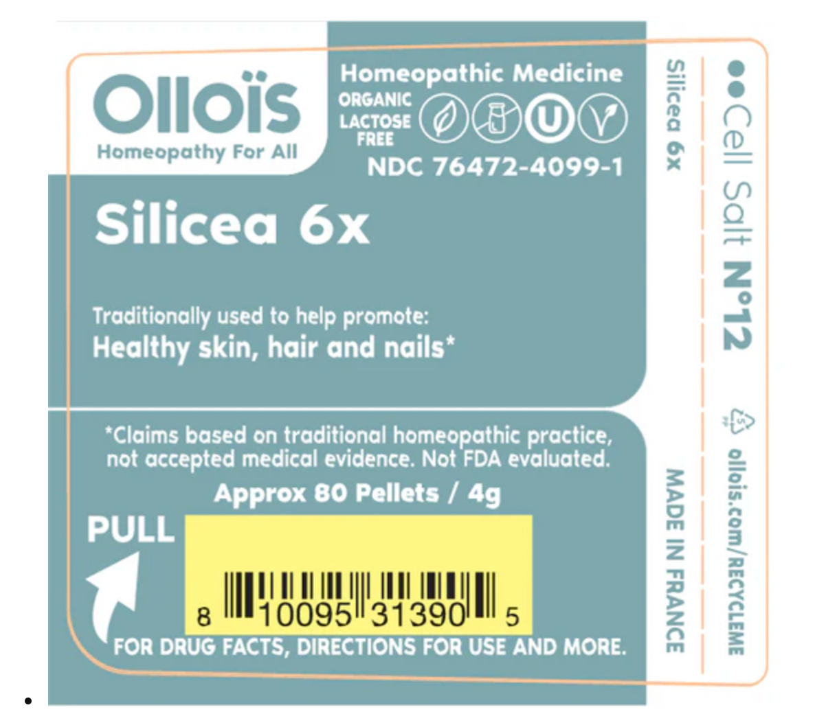 Cell Salt N°12 Silicea Silicea, a homeopathic remedy traditionally used to promote healthy skin*, hair, and nails.