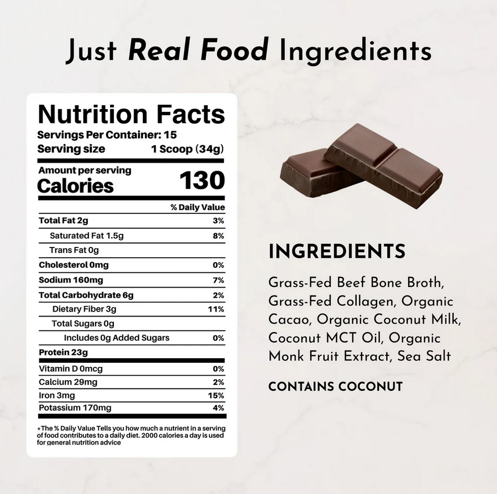 Chocolate Bone Broth Protein - 15 Servings