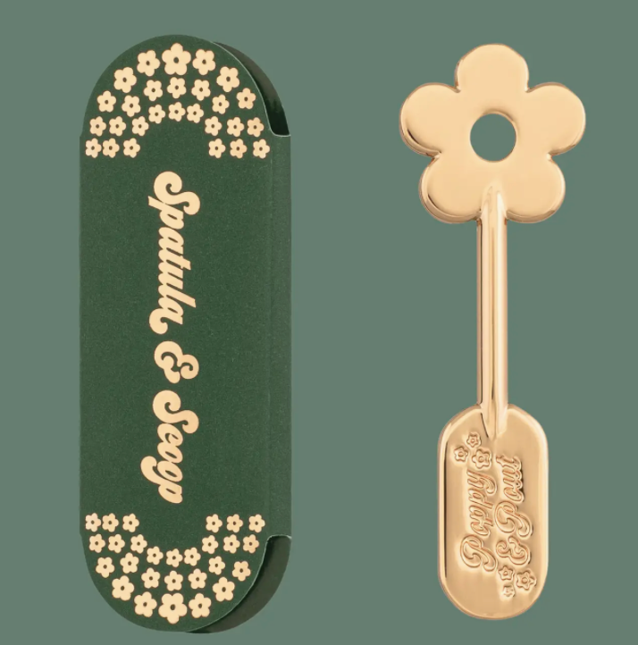 Lip Care Spatula, Gold Daisy