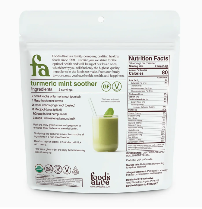 Hulled Hemp Seeds - Organic