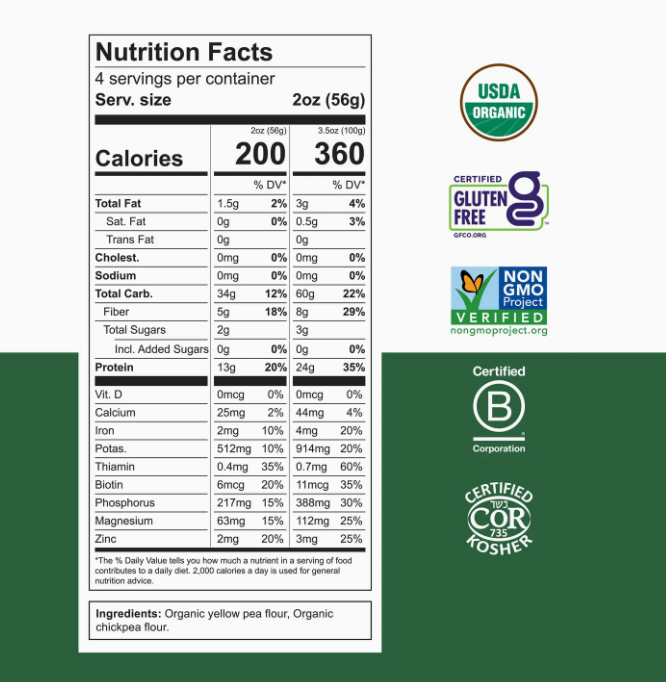 Chickpea Pasta 24G Protein