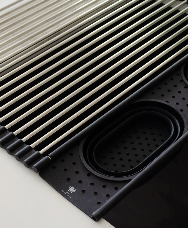 Roll Up Silicone & Steel Dish Drying Rack