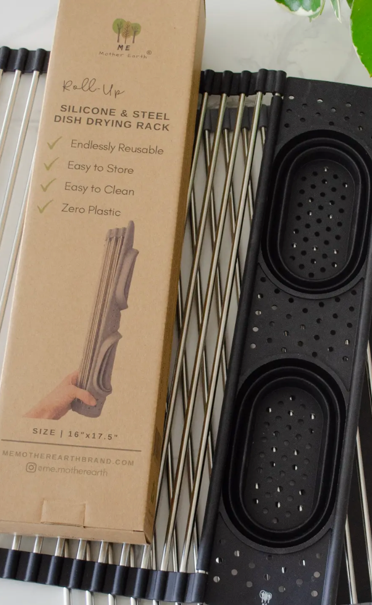 Roll Up Silicone & Steel Dish Drying Rack