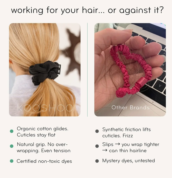 Organic Cotton Scrunchies. Plastic-Free & Hair Healthy