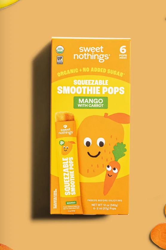 Mango Carrot Smoothie Pops – Organic Fruit Popsicle