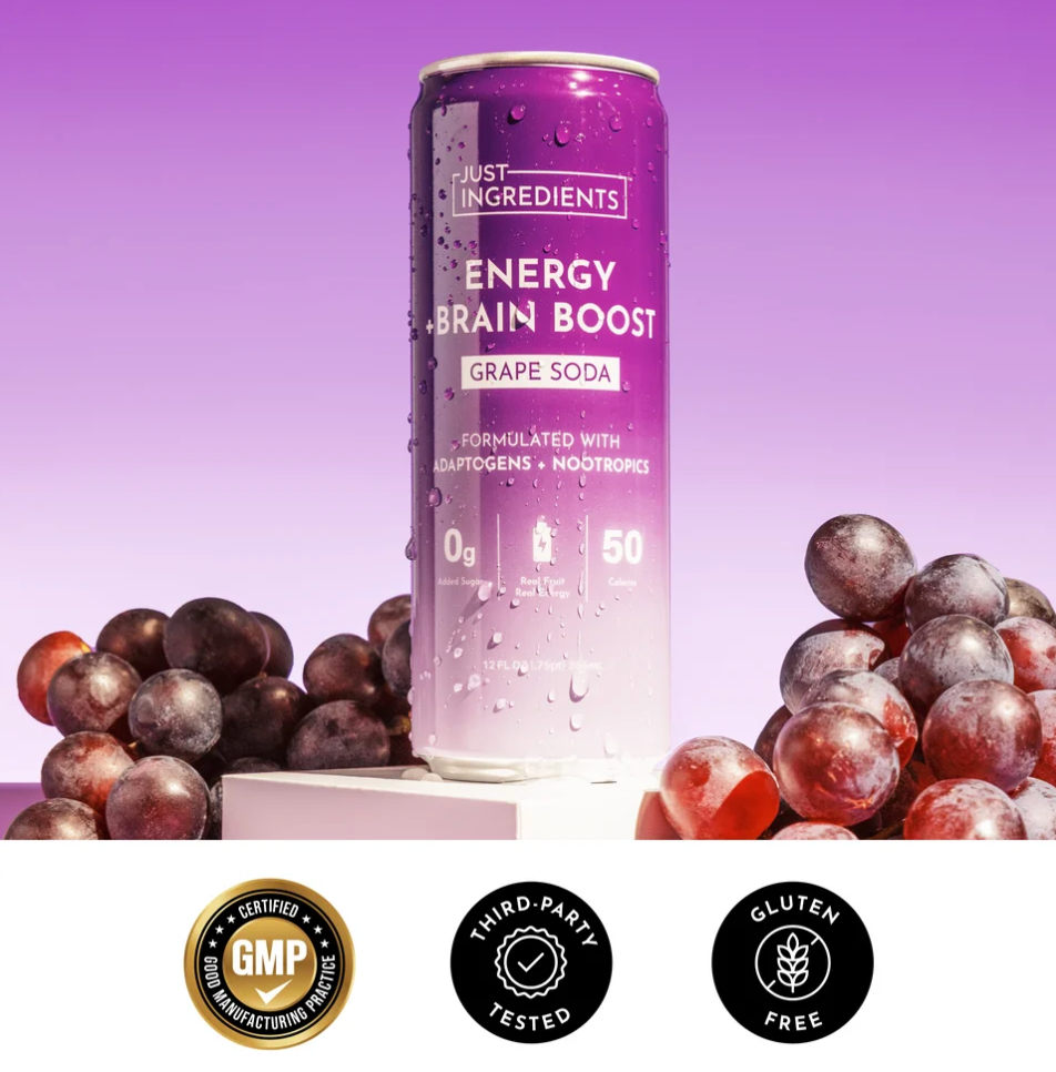 Grape Energy + Brain Boost 12oz