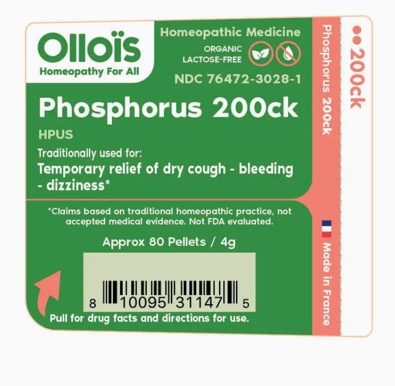 Olloïs Phosphorus 200CK Vegan Organic kosher, 80 Pellets