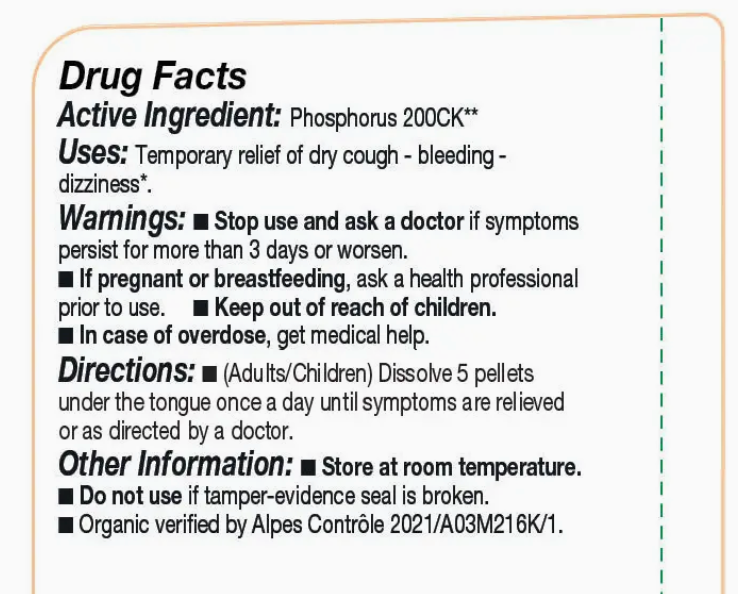 Olloïs Phosphorus 200CK Vegan Organic kosher, 80 Pellets
