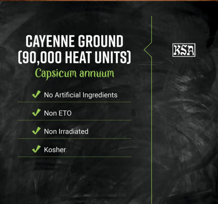Cayenne 90,000 Heat Units, Certified Organic, 1 lb.