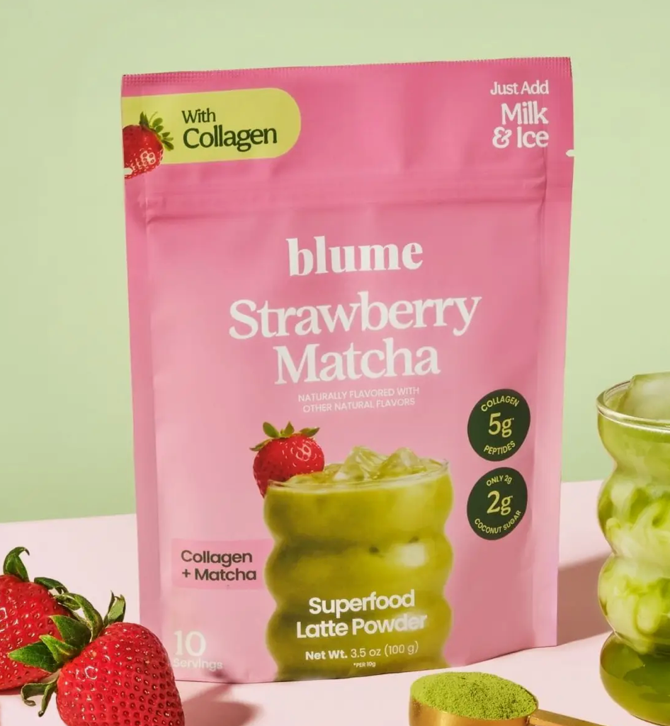 Strawberry Matcha with Collagen | Latte Powder